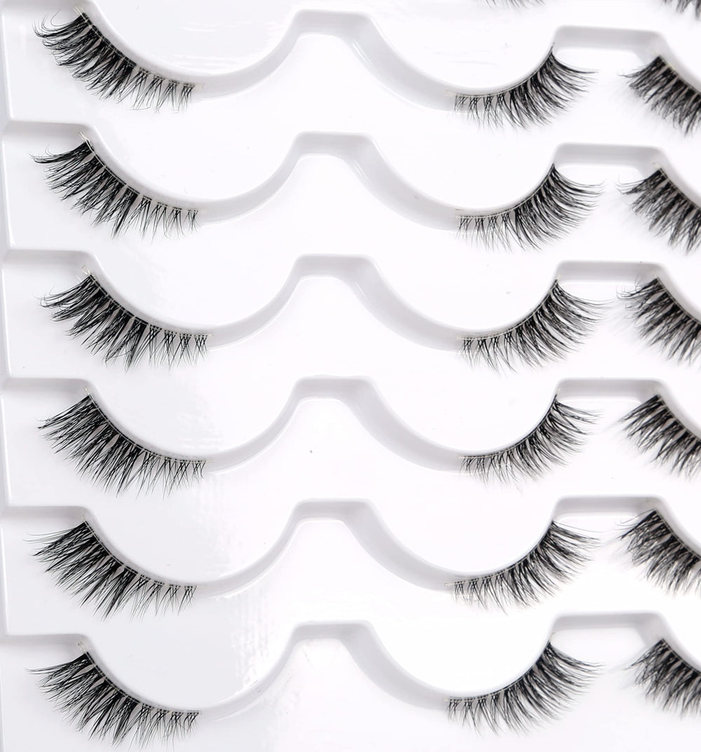 Pooplunch 3/4 band lashes lift outer corners for open eyes.