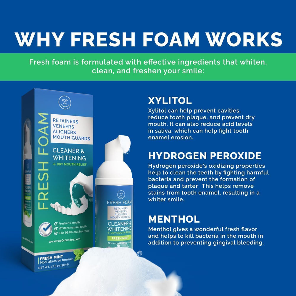 POP ON VENEERS mint flavor promotes long-lasting fresh breath during use.