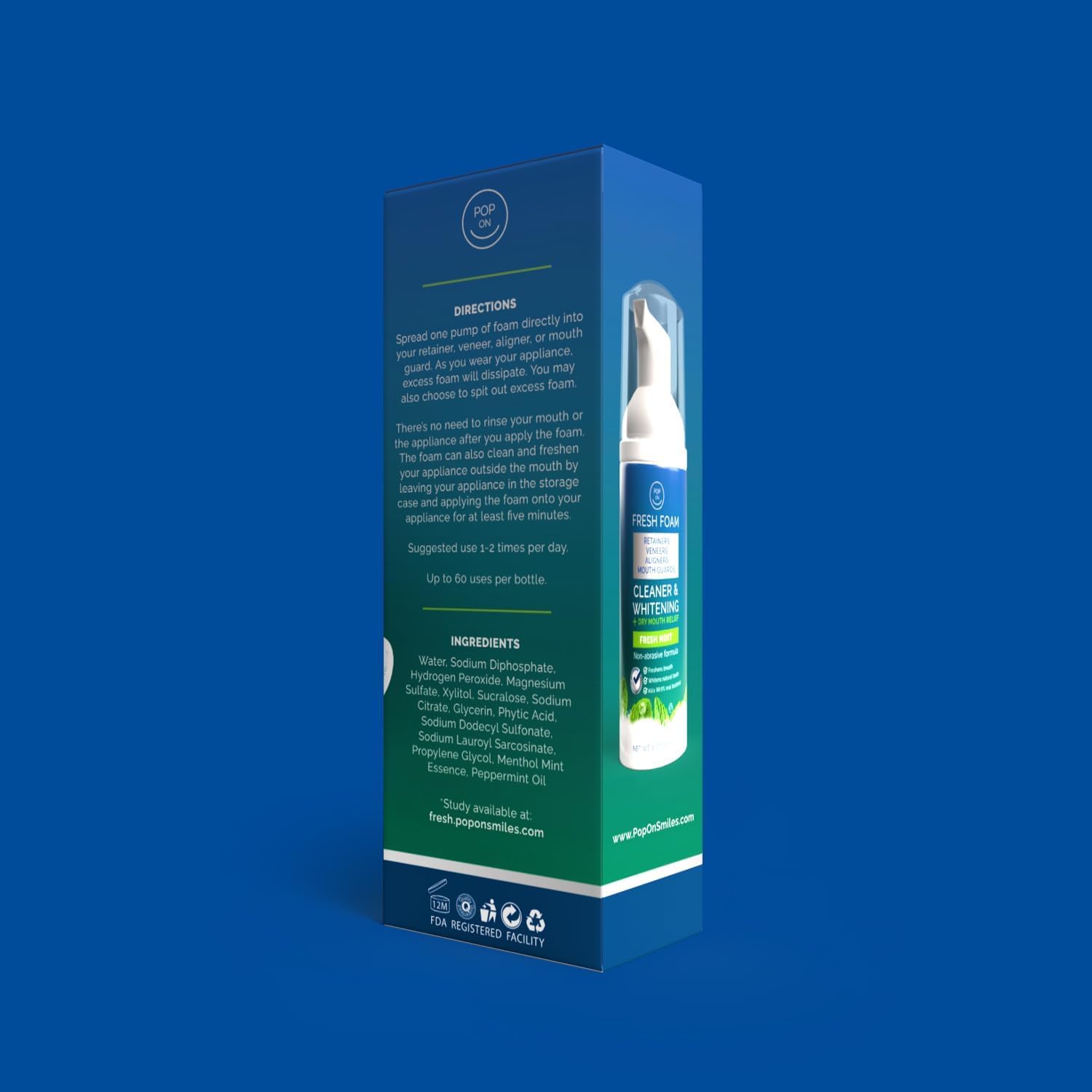 POP ON VENEERS 50ml travel-size bottle fits daily care on the go.