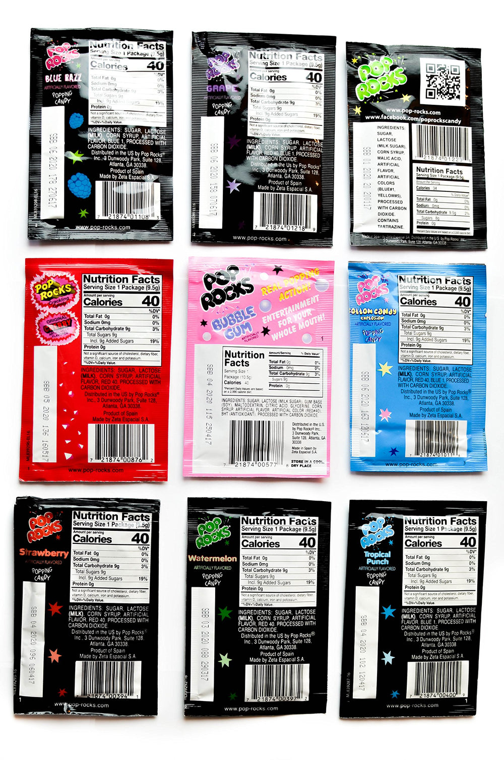 Close-up of Pop Rocks flavors highlighting popping texture and nostalgic candy experience.