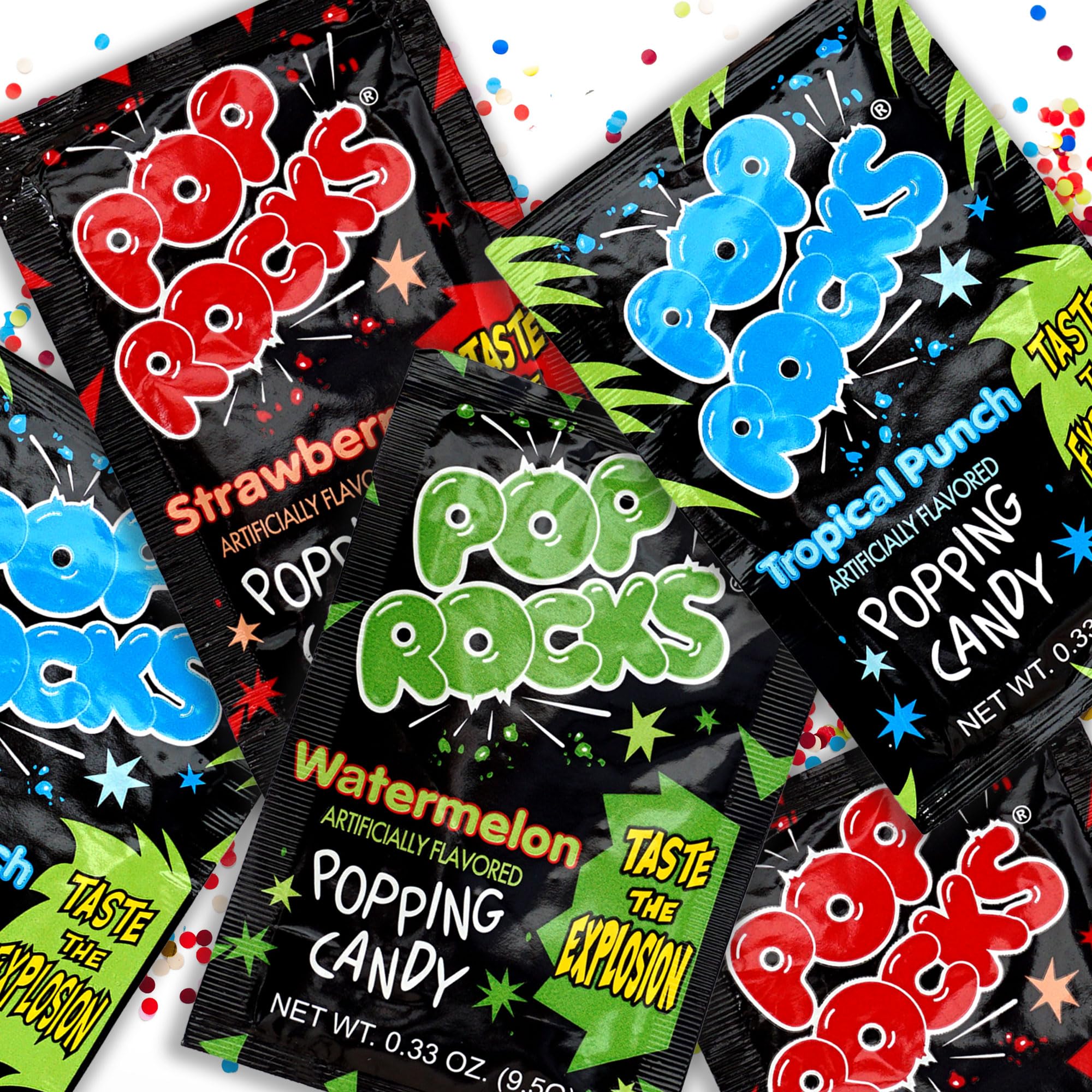 The Hampton Candy Company Pop Rocks tongue action close-up demonstrates crackling texture and playful sensory moment.