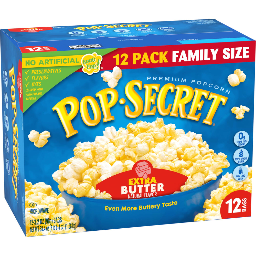 No artificial preservatives or flavors in Pop Secret Extra Butter.
