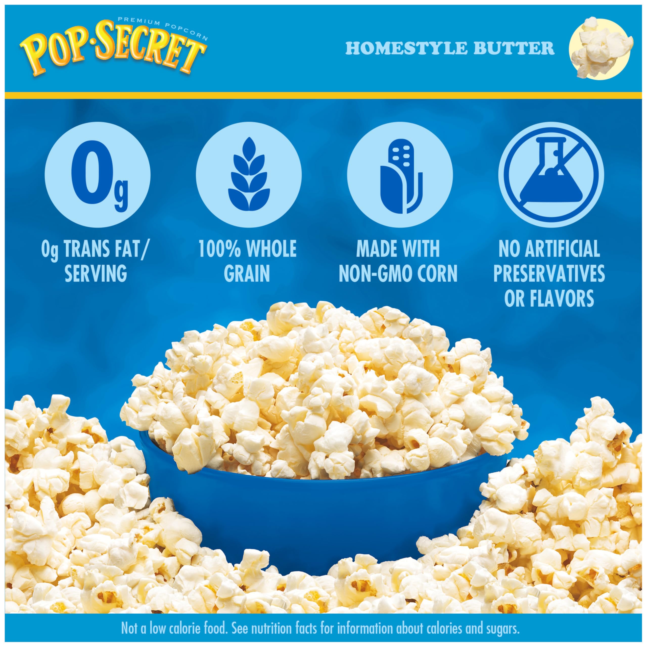 Pop Secret microwave popcorn bags ready in minutes for easy movie night.