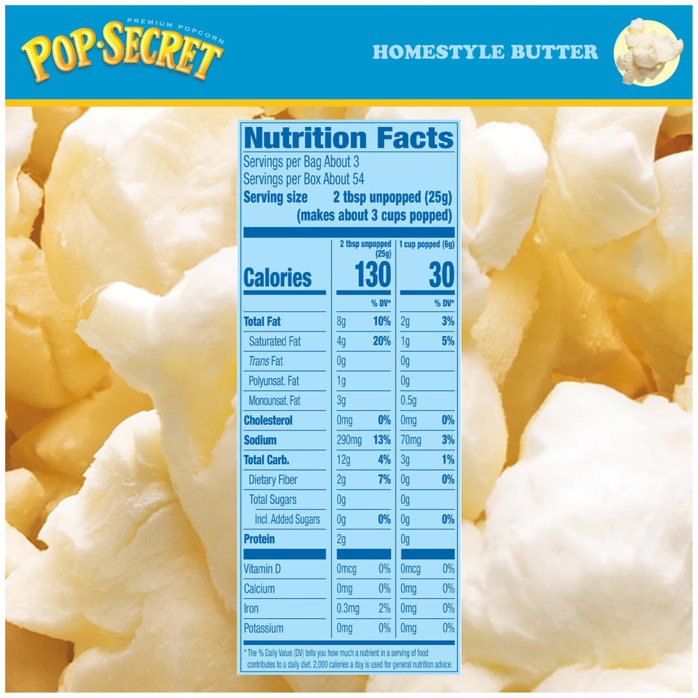 Pop Secret non-GMO kernels shown close-up for clean-label snacking.