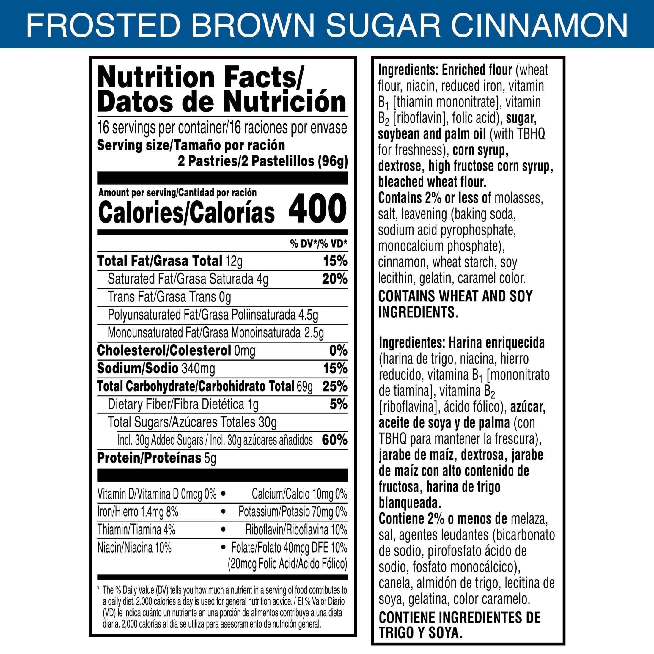 Pop-Tarts Brown Sugar Cinnamon two pastries per pouch highlight grab-and-go convenience for busy mornings.