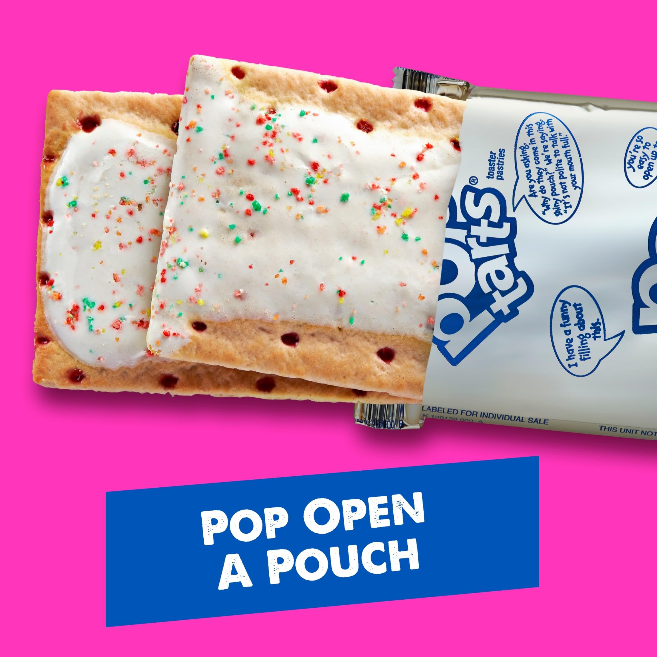 Pop-Tarts Frosted Strawberry with milk, classic breakfast pairing
