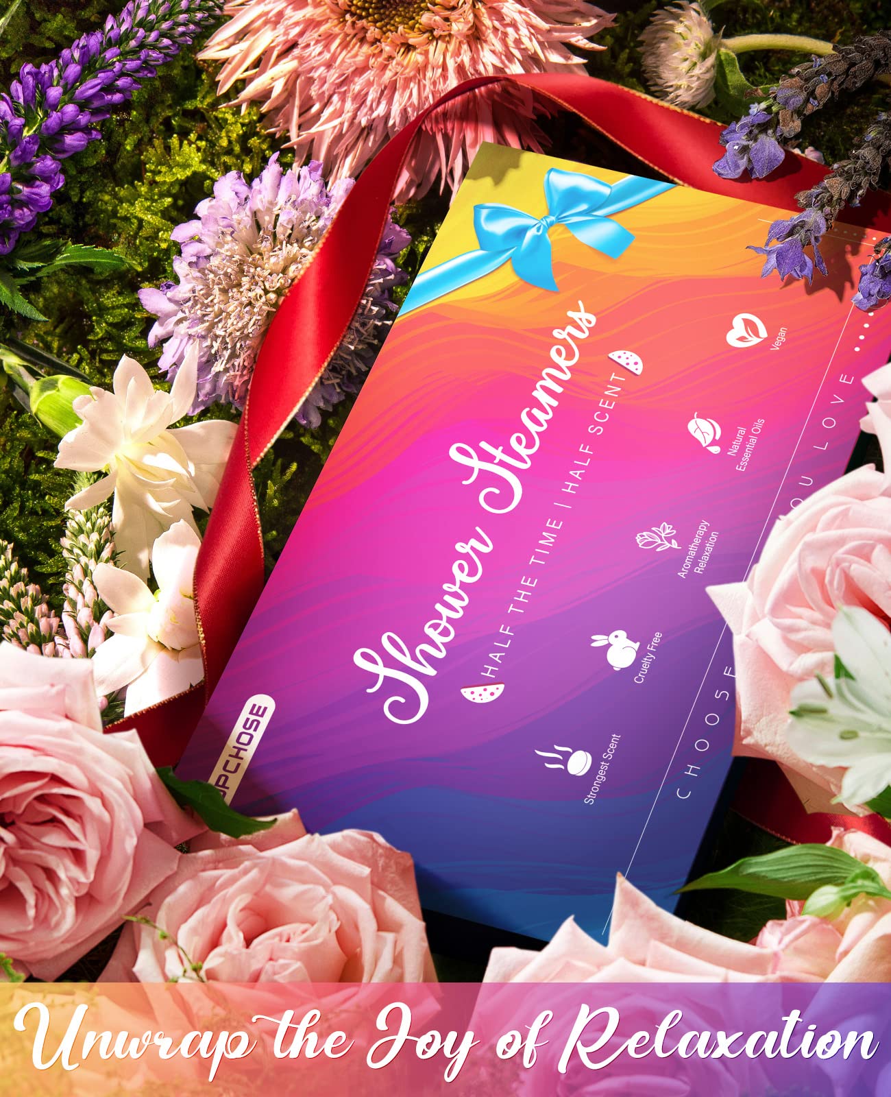 POPCHOSE jasmine shower steamer delivers fragrant relaxation for a pampering refresh.
