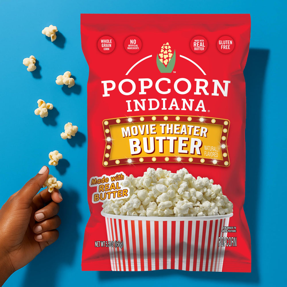 Popcorn Indiana real butter flavor with rich aroma and crunch.