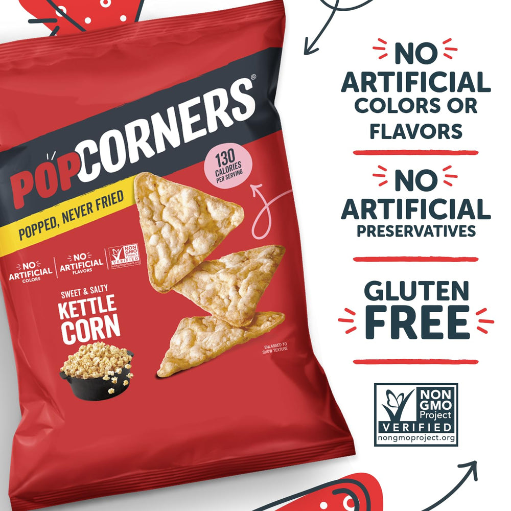 PopCorners Simple ingredients emphasize yellow corn, sunflower oil, cane sugar, sea salt