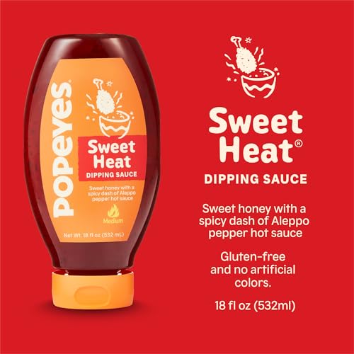 Popeyes Sweet Heat dipping sauce on a festive table evoking Mardi Gras flavor