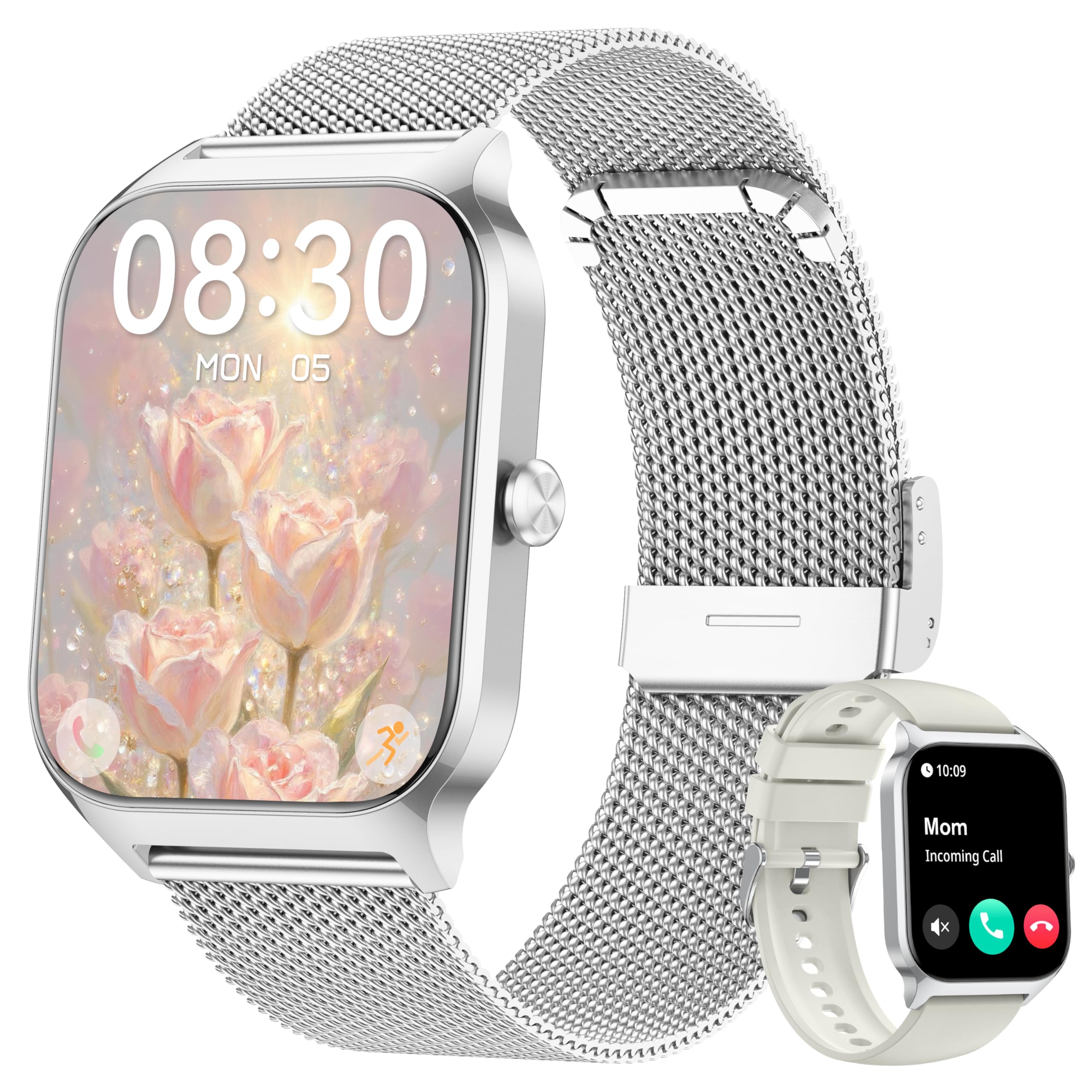 Popglory Smartwatch with 1.85-inch display for clear daily notifications