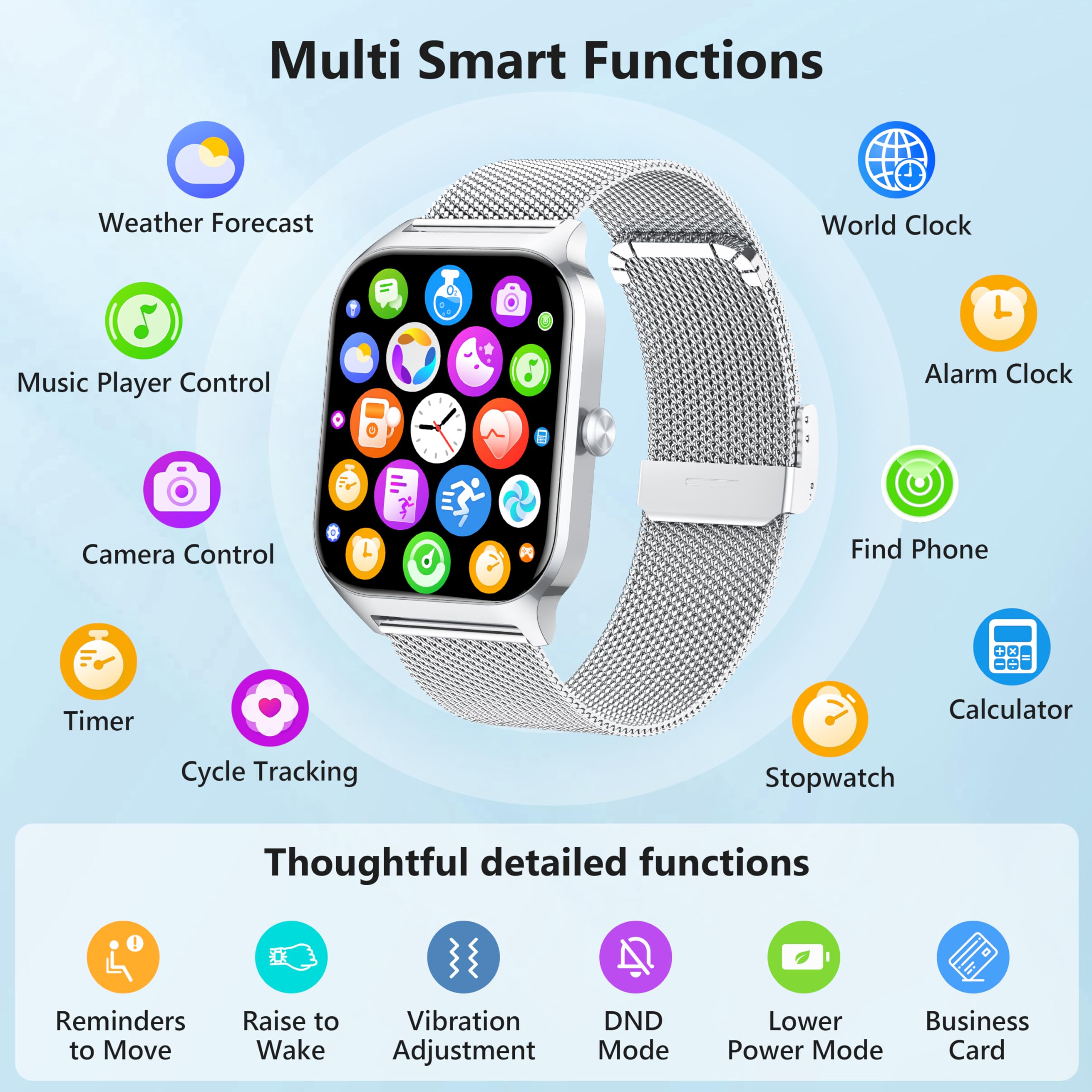 Popglory Smartwatch battery life reaches about seven days