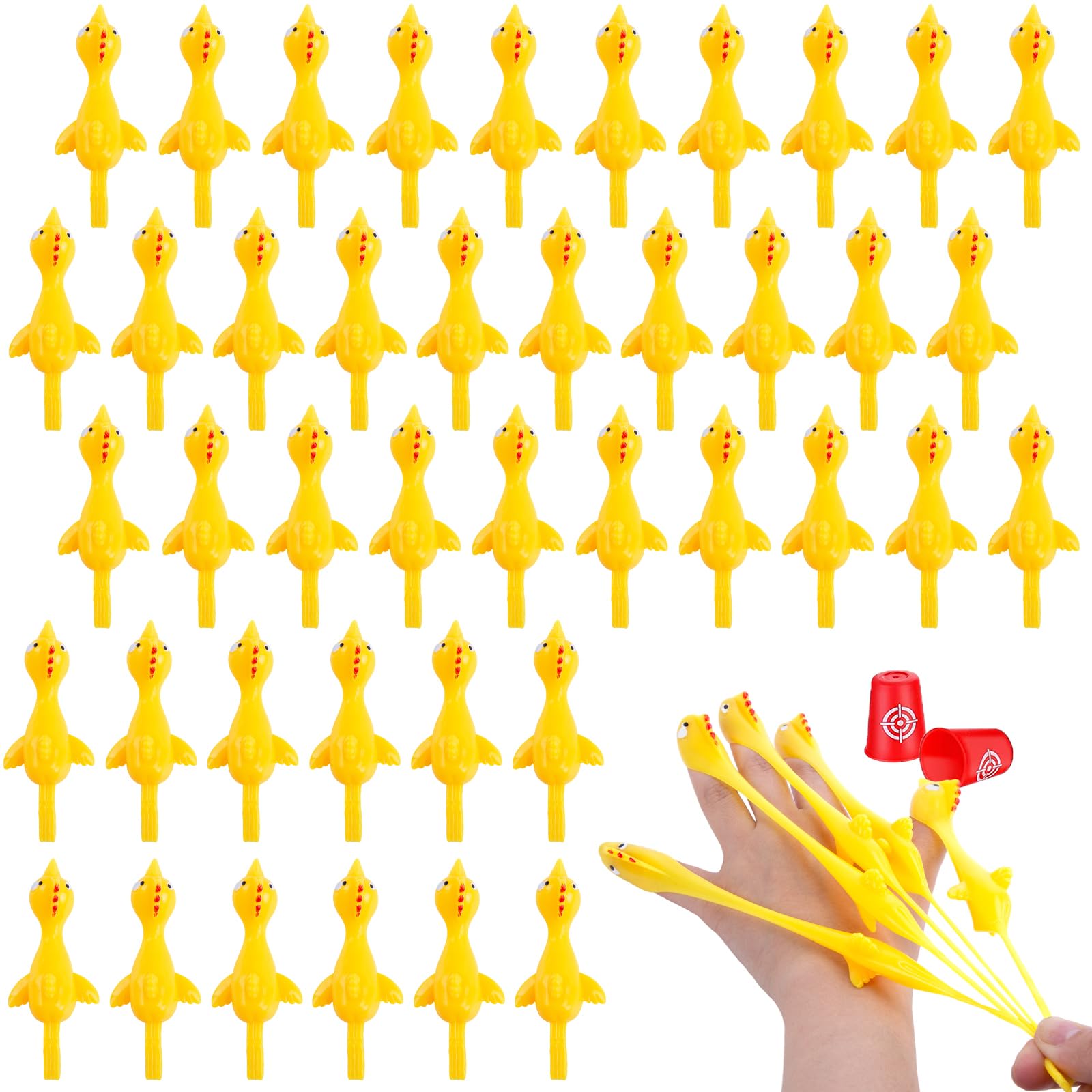 POPLAY slingshot chickens bulk pack for party games and group rewards.