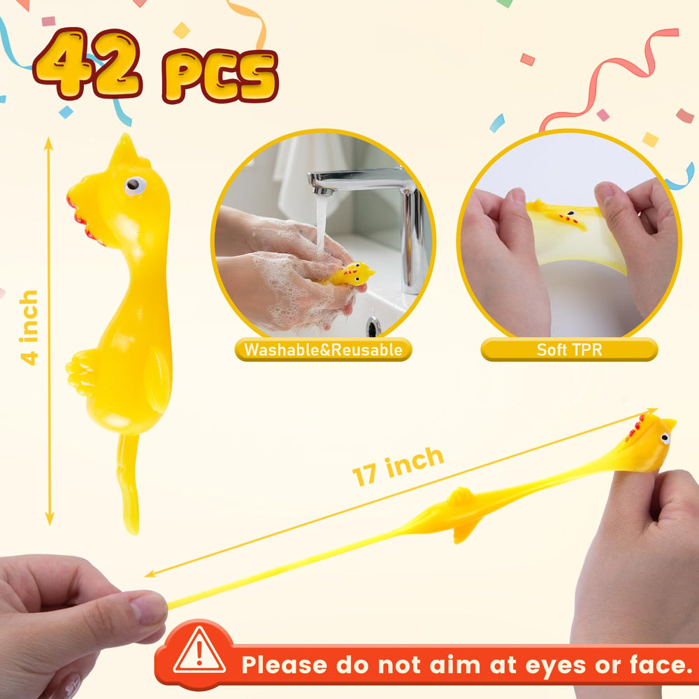 POPLAY soft safe TPR chickens are washable and reusable.