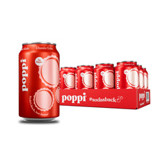 Poppi Classic Cola sparkling bottle showing effervescence and prebiotic fiber for daily refreshment