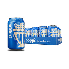 Poppi Cream Soda 12oz can shines with sparkling aroma and bold flavor, ideal as a refreshing treat.