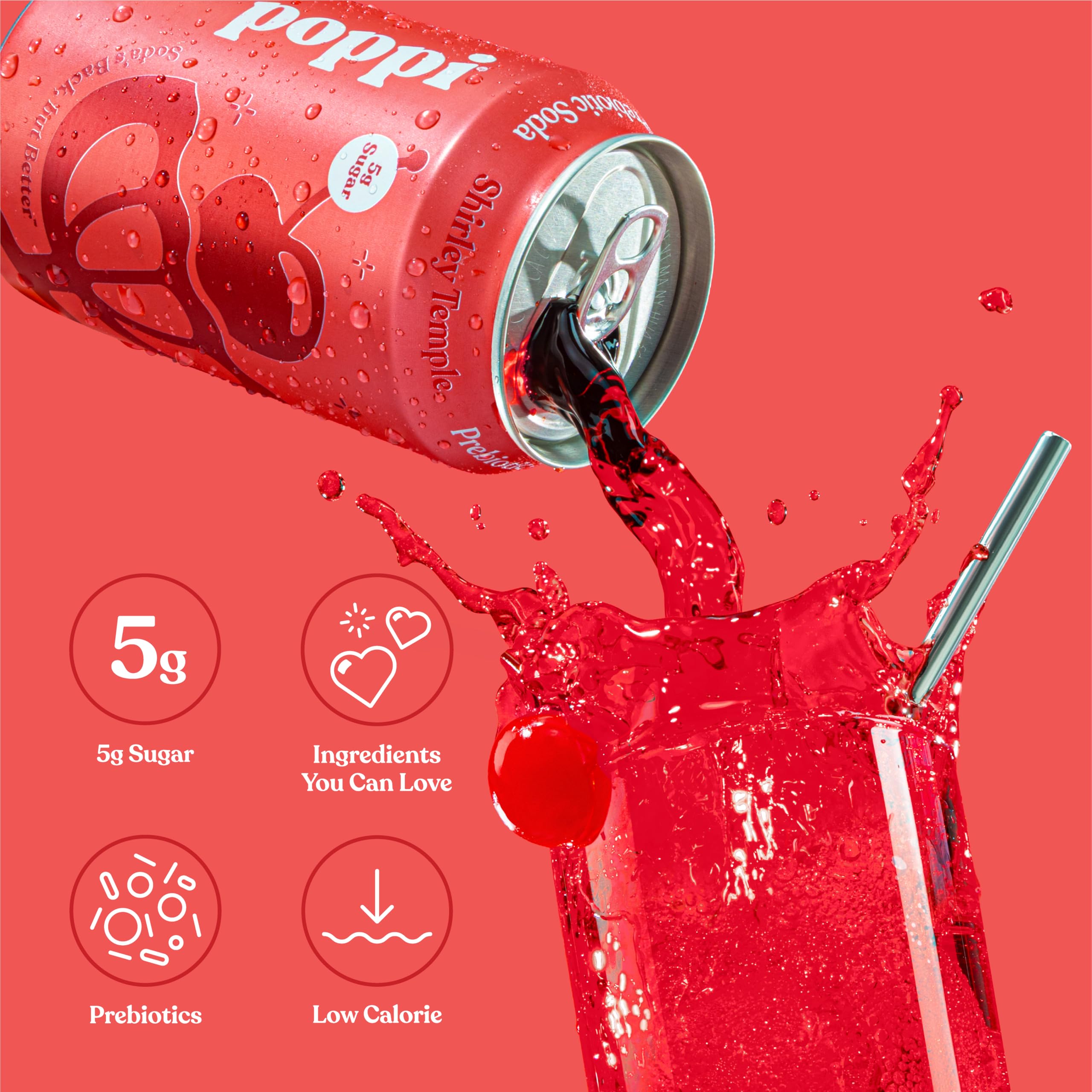 Poppi Lemon Lime can, bright citrus refreshment with prebiotic fiber.