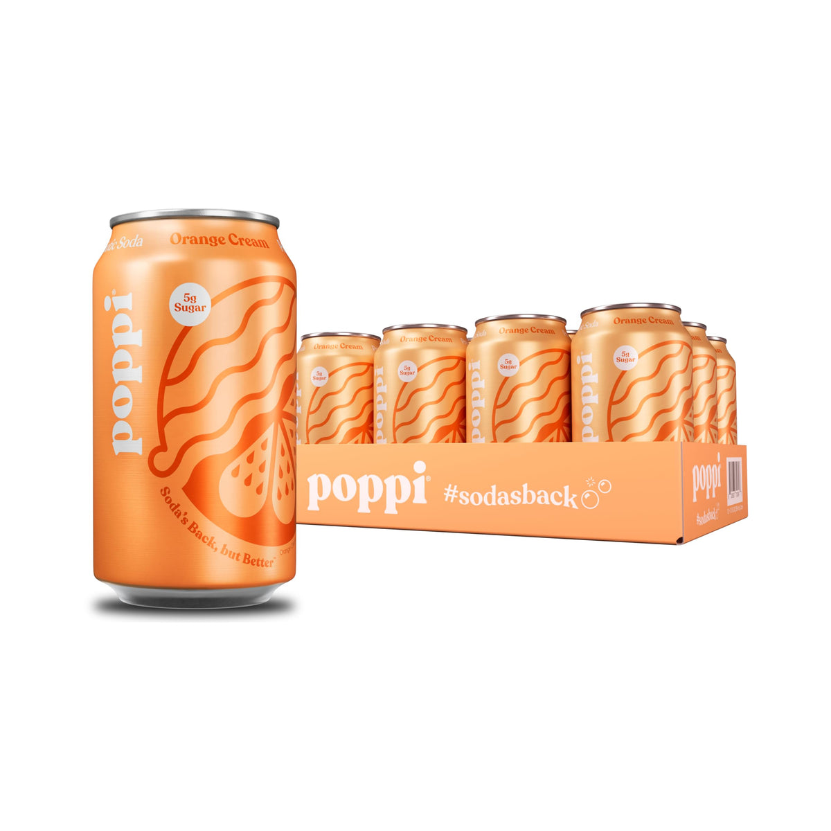Poppi Orange Cream sparkling soda bottle with vibrant label for a refreshing sip