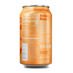 Poppi Orange Cream label close-up highlighting natural ingredients and bright color for snacking