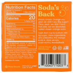 Close-up of Poppi Orange can highlighting vibrant flavor and packaging.