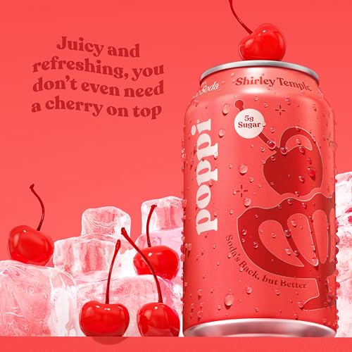 Poppi Shirley Temple glass pour captures sparkling aroma and fruity notes.