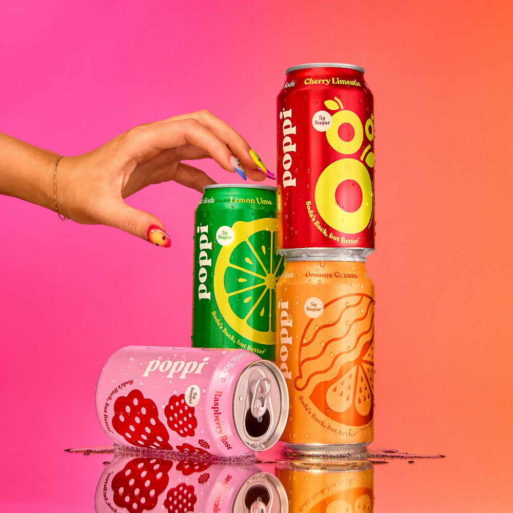Poppi Lemon Lime can offers crisp citrus and low-calorie refreshment.