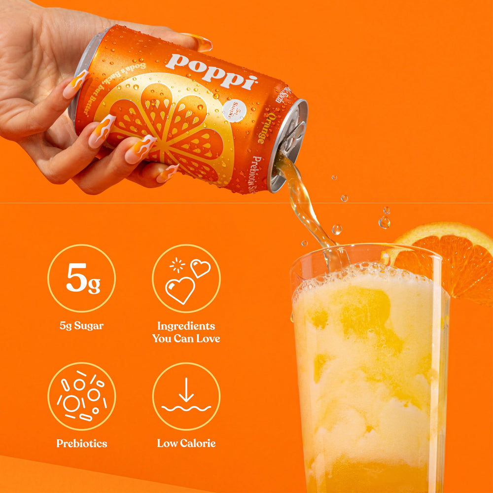 Poppi Strawberry Lemon can provides bright flavor and prebiotic sip