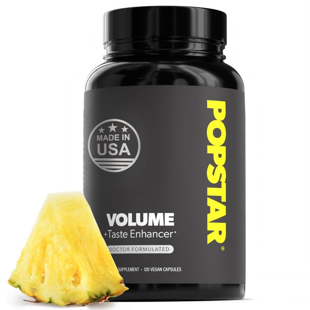 POPSTAR Labs Semen Volume Booster bottle front view with a vegan organic formula