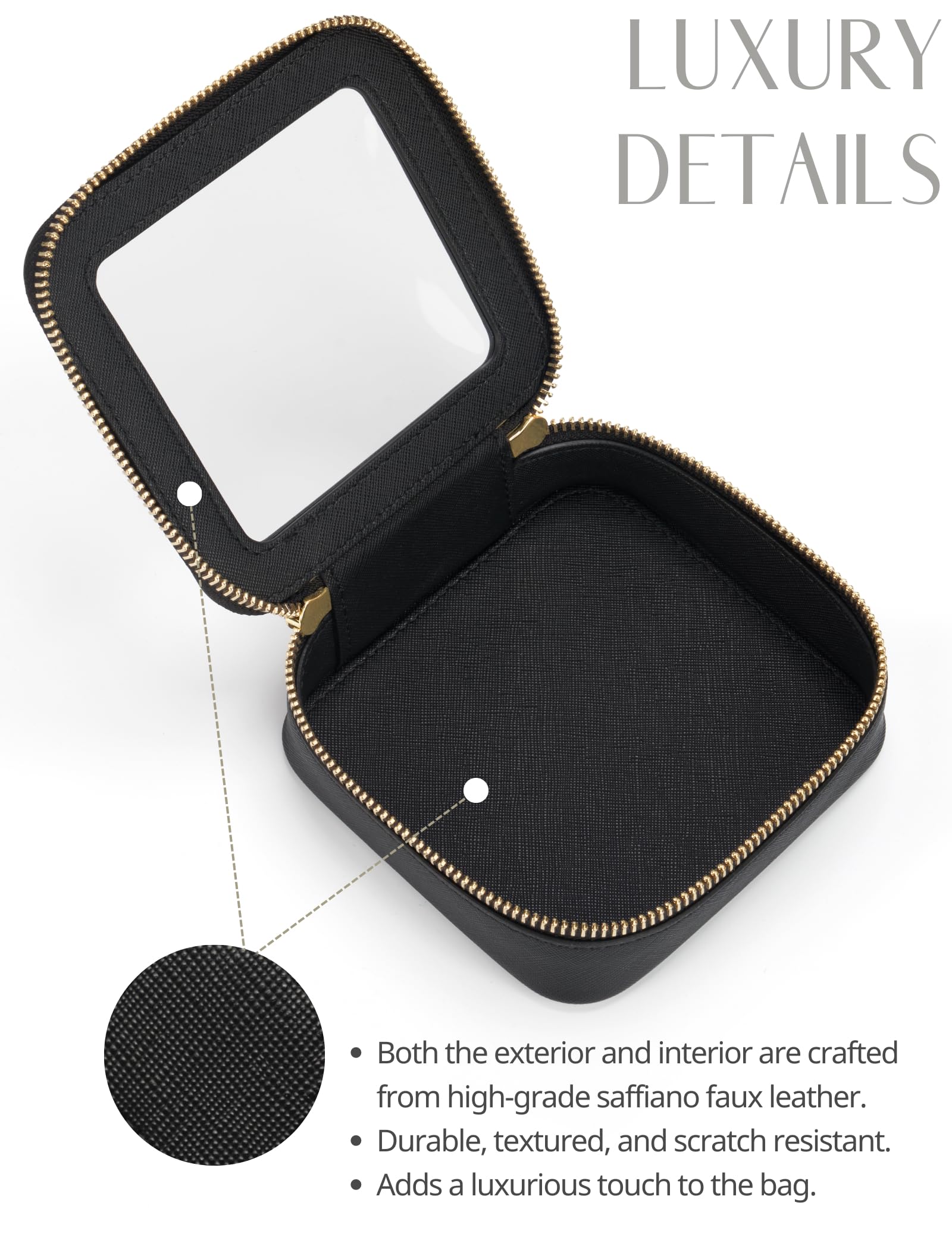 Popvibe on-the-go pouch keeps meds, cables, jewelry organized effortlessly.