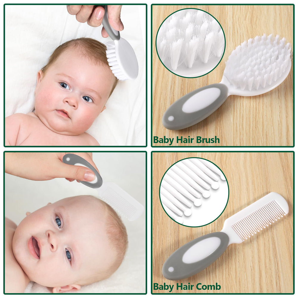 POPYJAN hair brush and comb for gentle newborn grooming