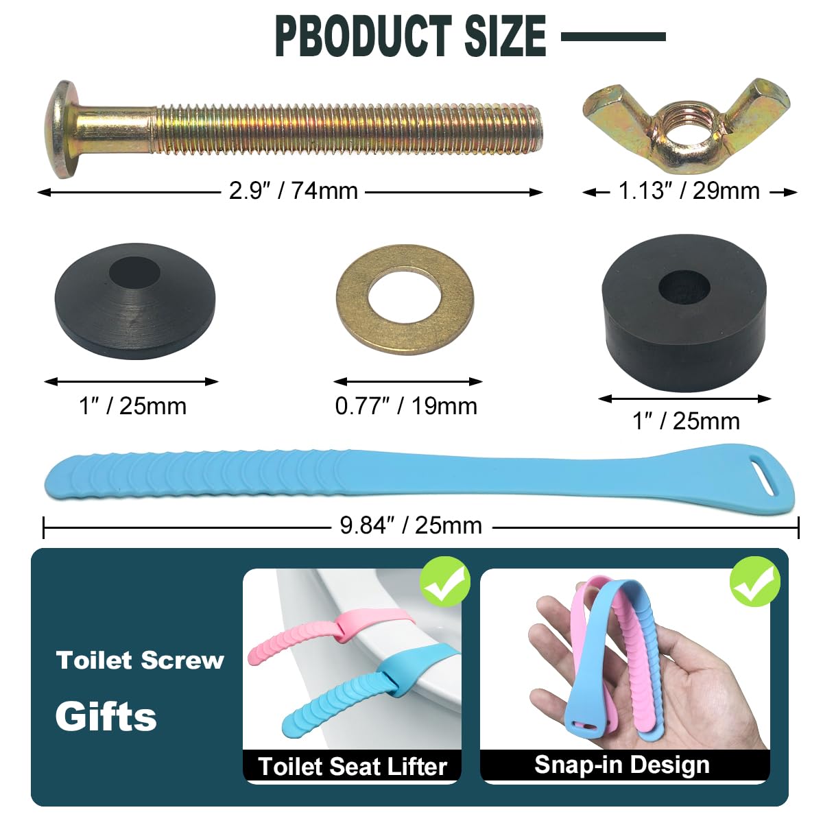 POQOD lock wing nuts shown for easy, stable tightening.