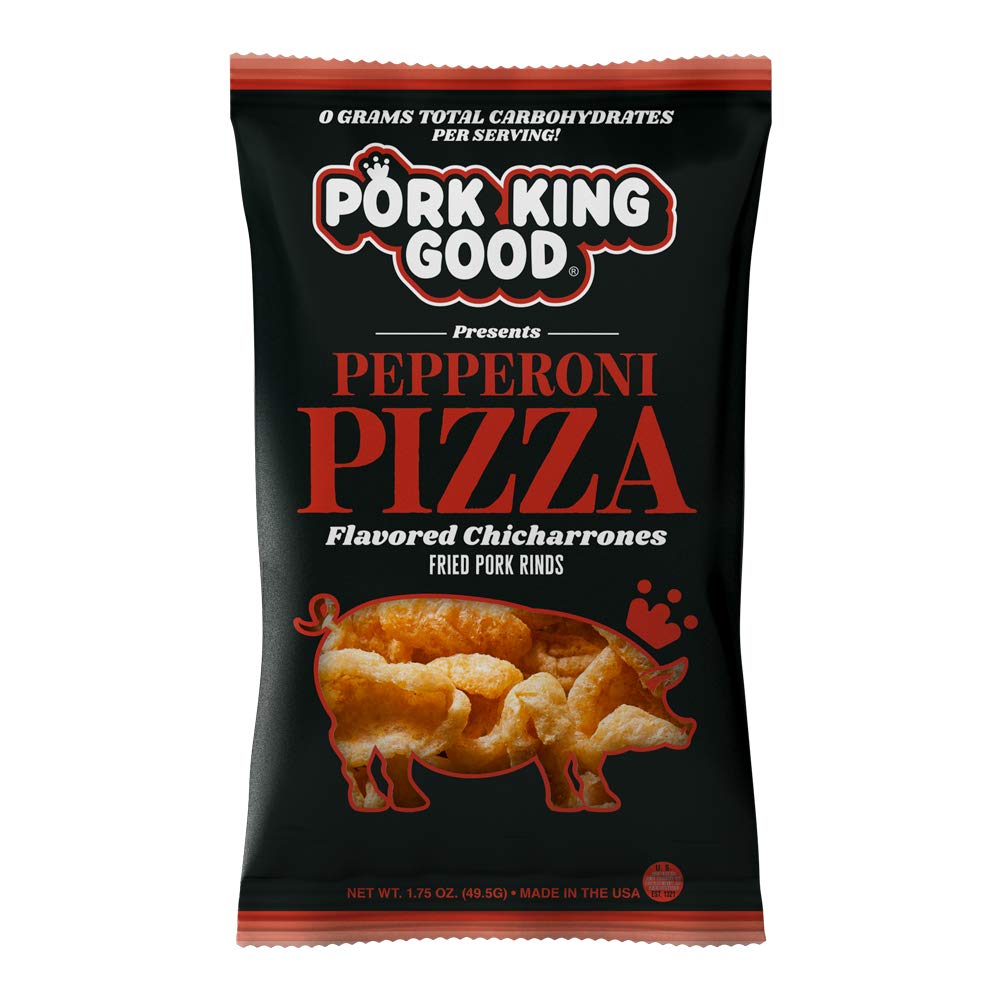 Pork King Good pork rinds close-up shows light, crispy texture
