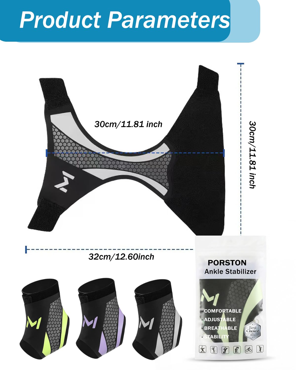 Porston adjustable strap design allowing a customizable fit for comfort