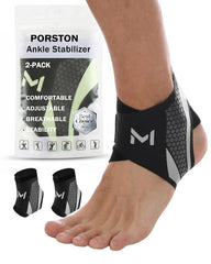 Porston ankle brace with gray lace-up design offering secure support for daily activities