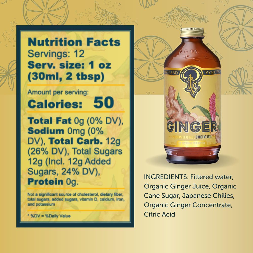 Portland Syrups ginger-syrup-pour-into-glass demonstrates easy mixing for flavorful drinks.