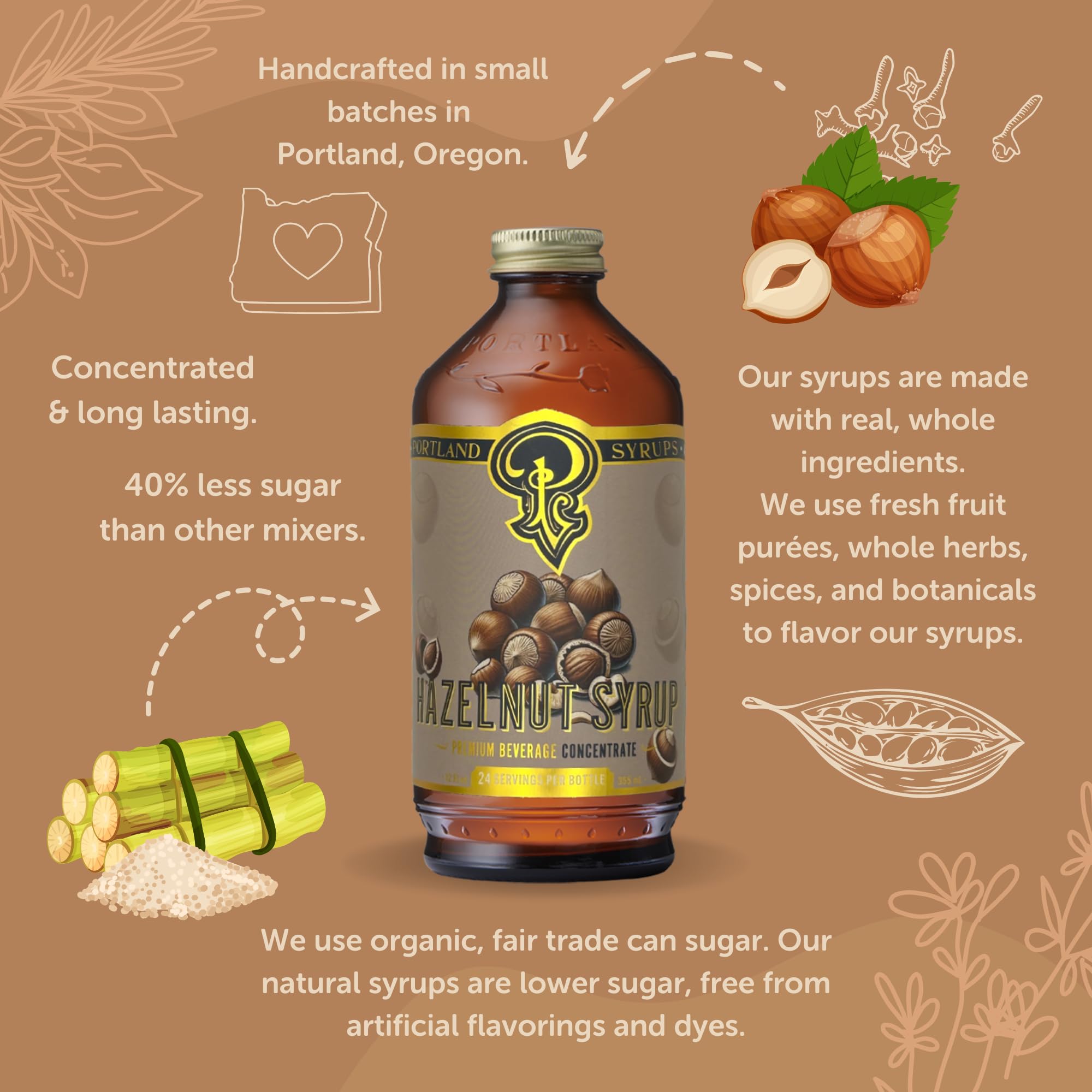 Cocktail glass with hazelnut notes from Portland Syrups Hazelnut Syrup