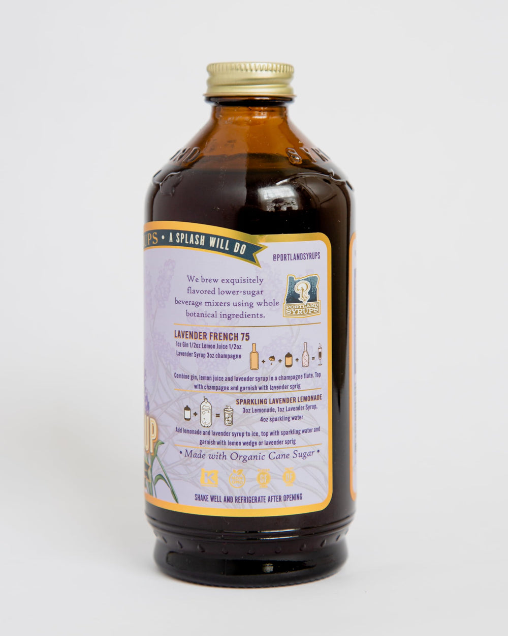 Portland Syrups Lavender Syrup drizzle adds floral sweetness to desserts.