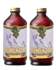 Portland Syrups Lavender Syrup bottle on counter for tea and coffee flavoring