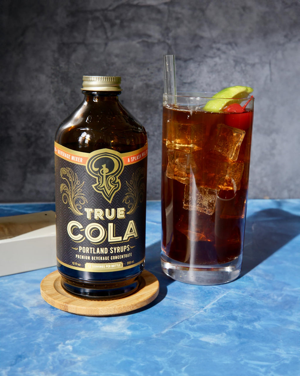 True Cola bottle with lime for a zesty, lower-sugar mixer