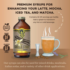 portland syrups latte coffee cup with vanilla aroma