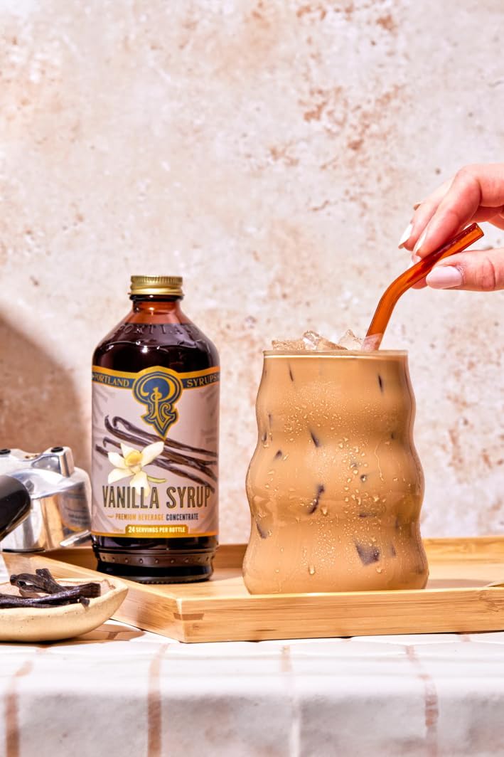 portland syrups vanilla syrup latte-art glass