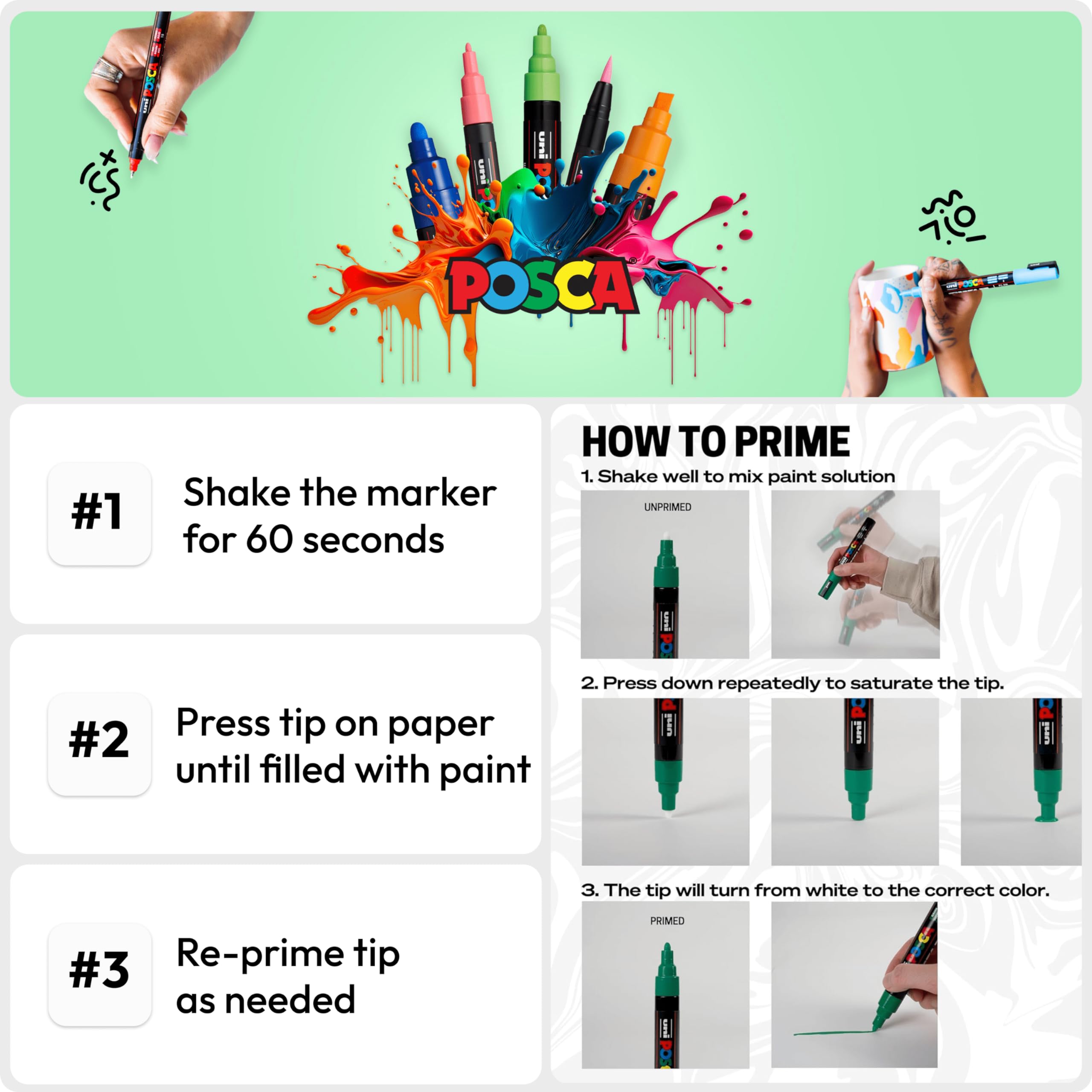 POSCA PC-5M set of 16 colors ready for projects