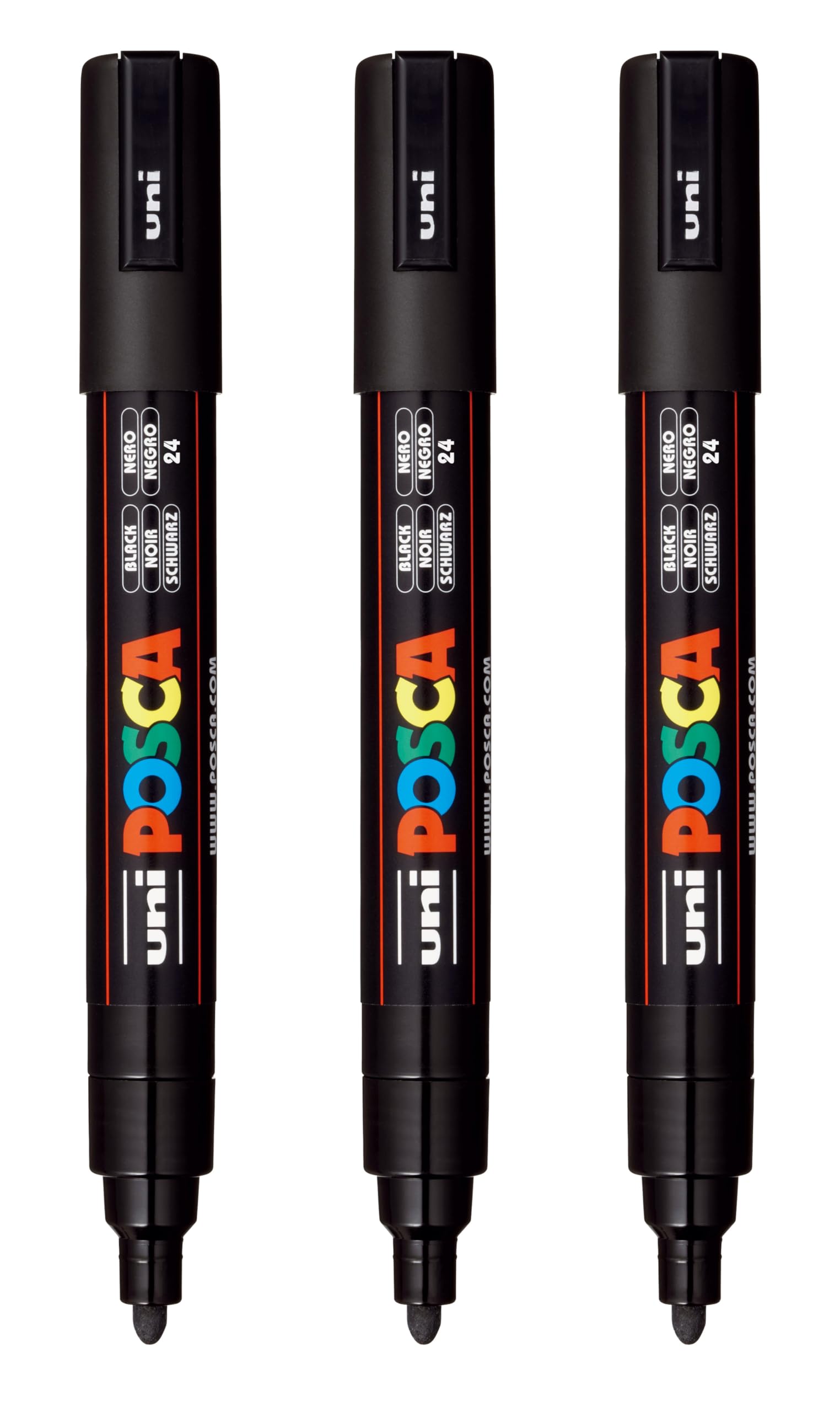 Posca PC-5M marker for black surface providing vivid, precise detailing