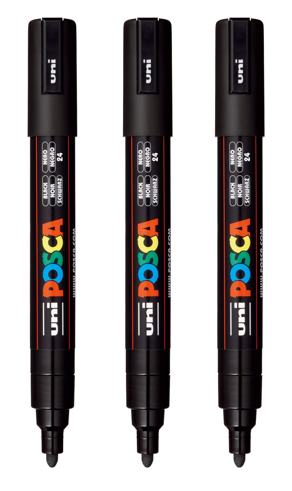 Posca PC-5M marker for black surface providing vivid, precise detailing