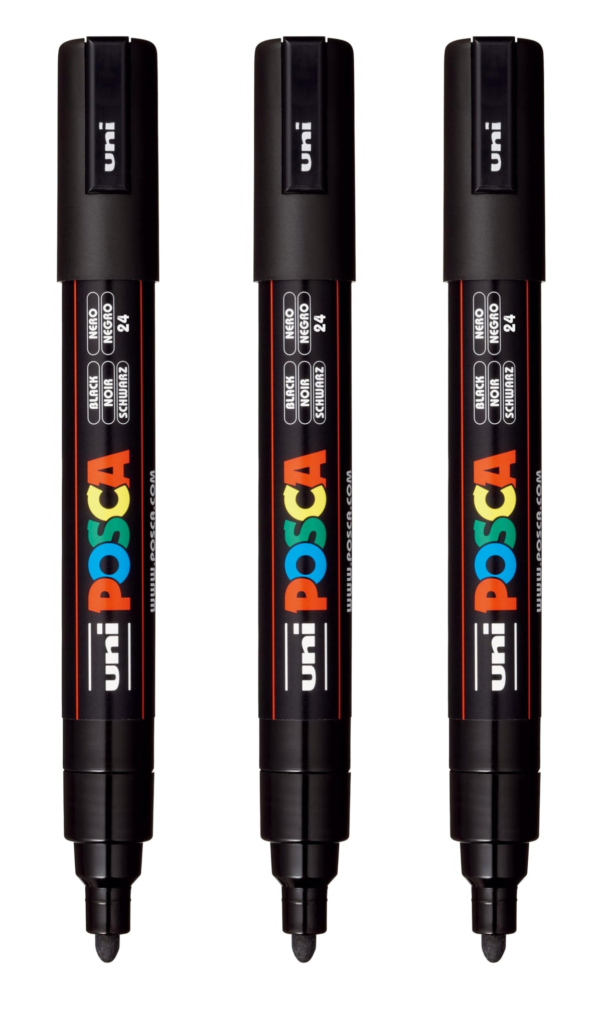 Posca PC-5M marker for black surface providing vivid, precise detailing