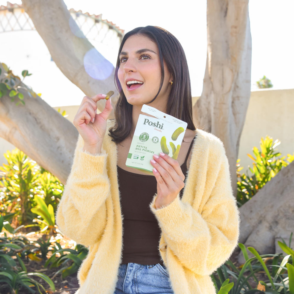 Poshi 5-calorie per pack cue for light grazing between tasks.