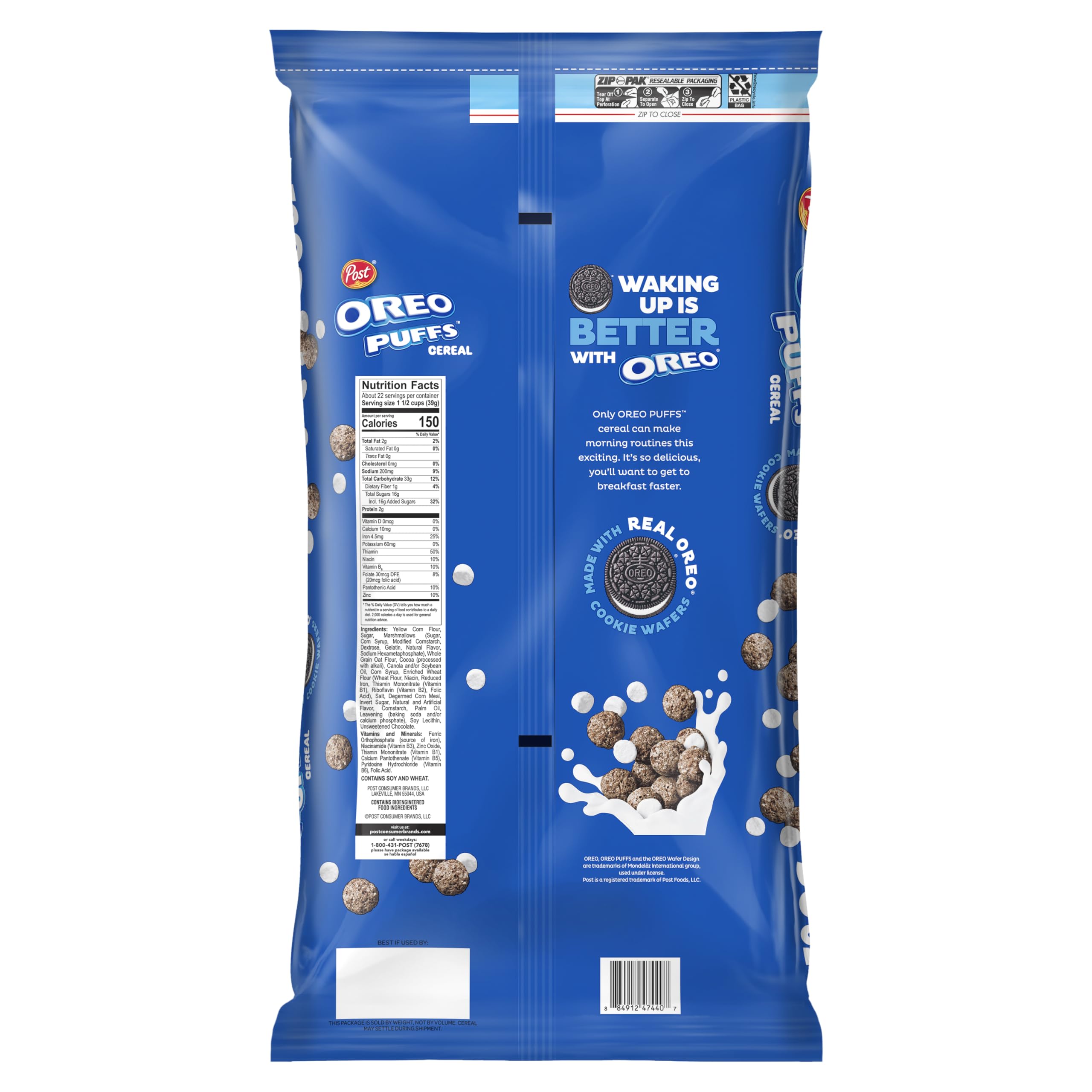Post OREO PUFFS snack time-friendly crunch for quick enjoyment