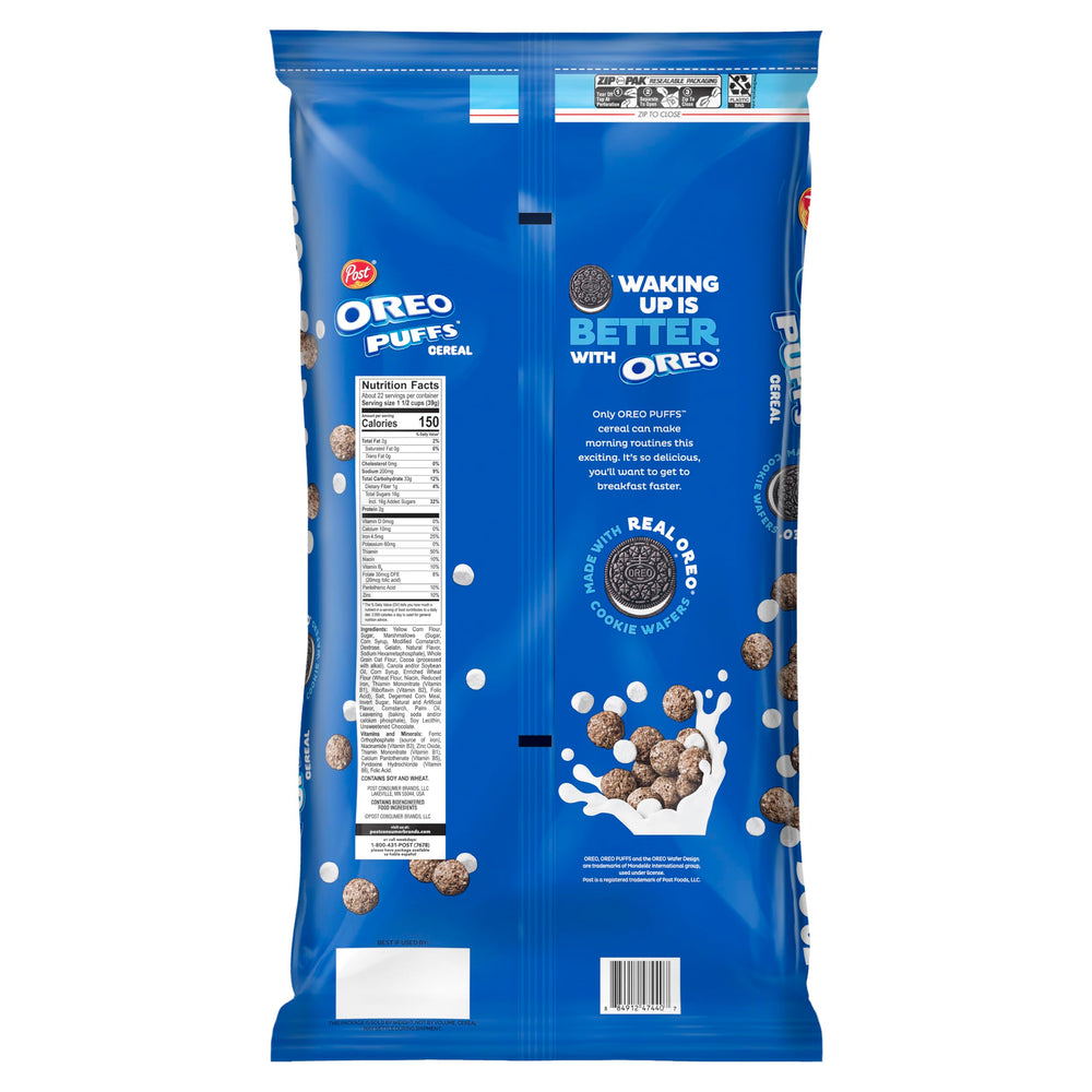 Post OREO PUFFS snack time-friendly crunch for quick enjoyment