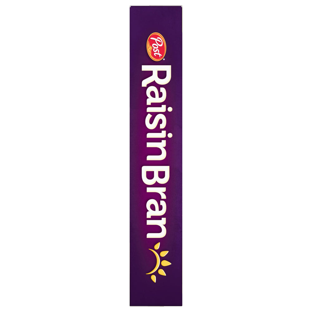 Post Raisin Bran with yogurt offering a creamy, fruity mix.