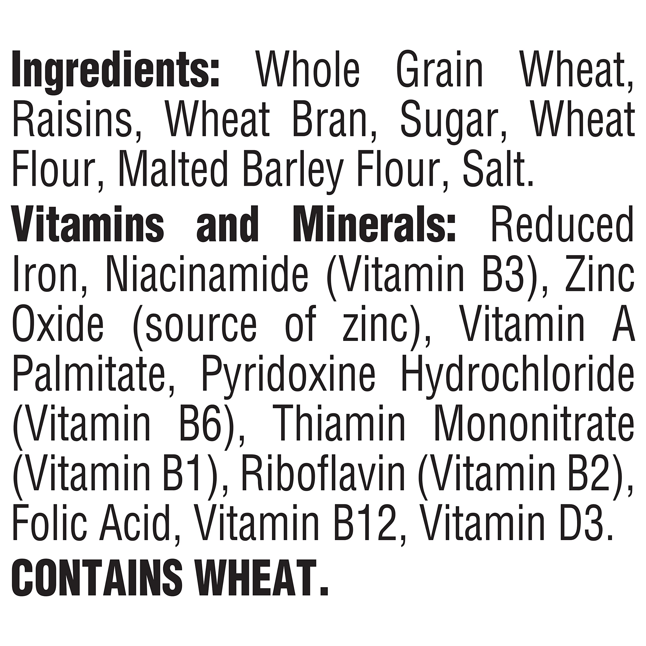 Wheat and bran flakes in Post Raisin Bran for a crunchy bite.